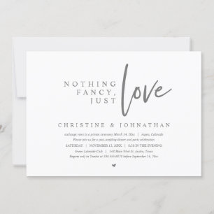 Invitation Elopement mariage, Rien De Chic, Juste Amour