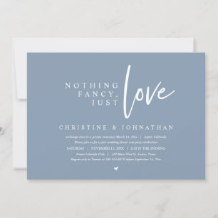 Invitation Elopement mariage, Rien De Chic, Juste Amour