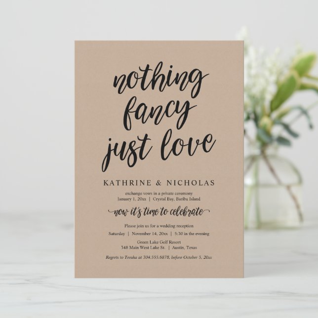 Invitation Elopement mariage, Rien De Chic, Juste Amour, Kraf (Debout devant)