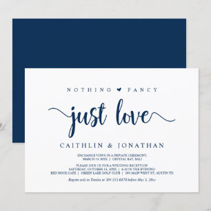 Invitation Elopement Rustique Moderne, Rien De fantaisie Just