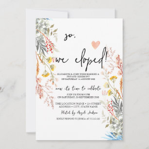 Invitation Elopement séché par le Fleur sauvage de printemps 