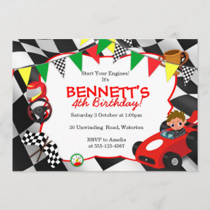 Invitation Emballage d'invitations de partie de voiture de