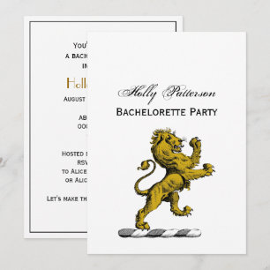 Invitation Emblème de crête de lion debout héraldique C