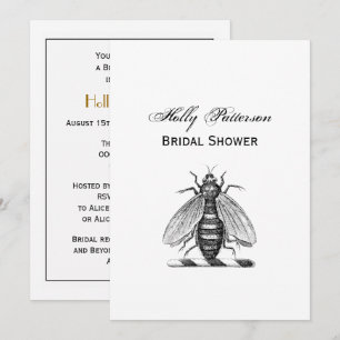 Invitation Emblème de l'abeille Vintage héraldique de Preppy