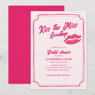 Invitation Embrasse la douche nuptiale au revoir