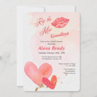 Embrasse l'invitation Miss Goodbye Bridal Shower