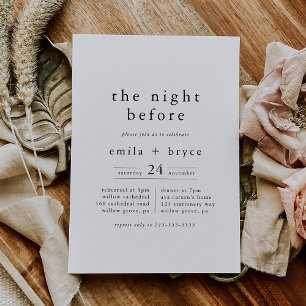 Invitation EMELIA Rustic La Nuit Avant Le Dîner De Répétition