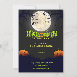 Invitation Emerald Black Halloween Costume Party