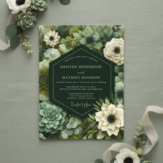 Invitation Emerald Botanical Opulence Wedding (Créateur téléchargé)