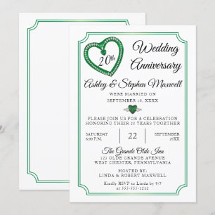 Invitation Emerald Diamonds 20e anniversaire de Mariage