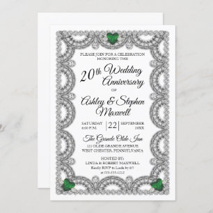 Invitation Emerald et Diamond 20e anniversaire de Mariage