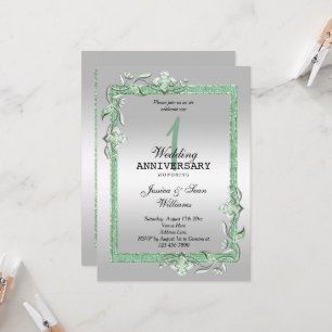 Invitation Emerald Gem & Parties scintillant & Silver 1er Mar