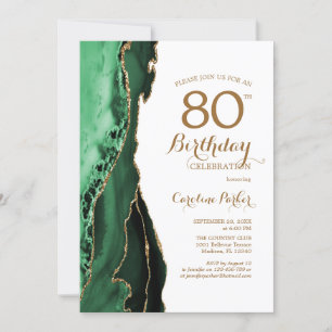 Invitation Emerald Green Agate Or 80e anniversaire