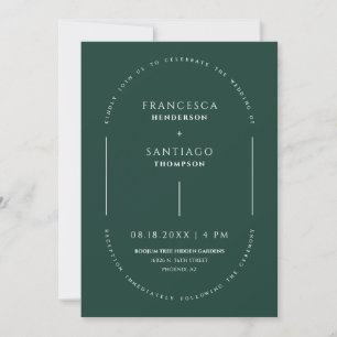 Invitation Emerald Green Arch QR Code Mariage Photo Invitatio