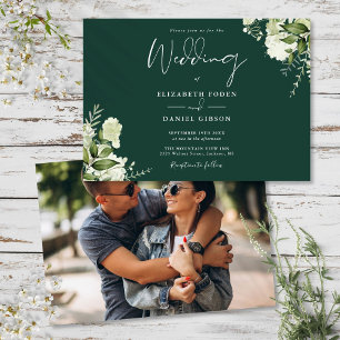 Invitation Emerald Green Botanical Greenery Mariage photo