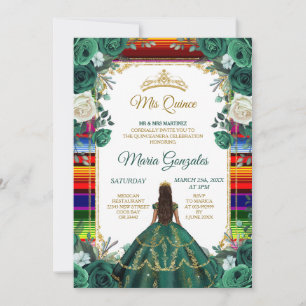 Invitation Emerald Green & Couverture mexicaine Fille douce 1