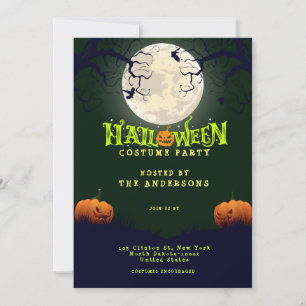 Invitation Emerald Green Halloween Costume Party
