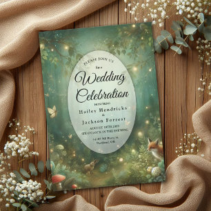 Invitation Emerald Green Mariage forestier enchanté