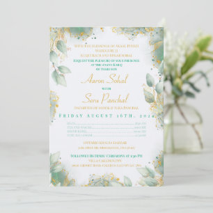 Invitation Emerald Green Mariage indien Inviter Anand Karaj