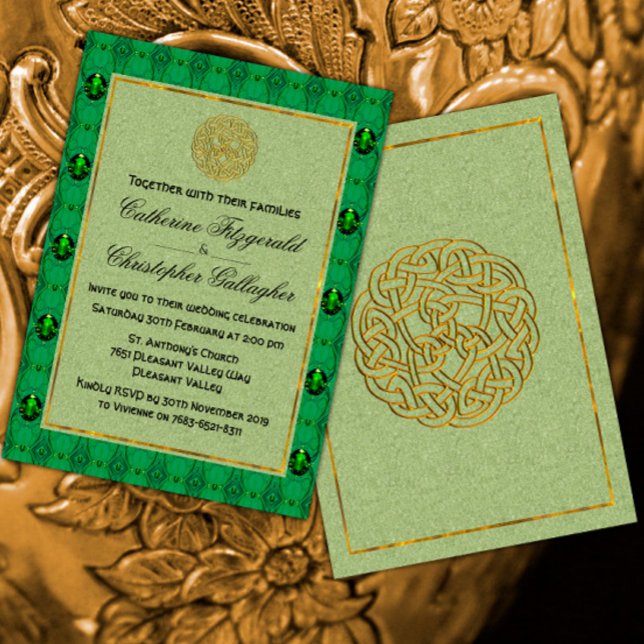 Invitation Emerald Green Mariage irlandais (Créateur téléchargé)