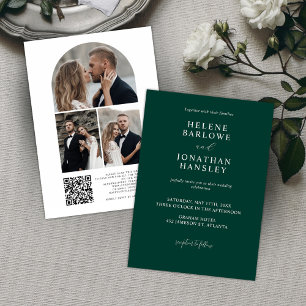 Invitation Emerald Green Moderne Classique Mariage élégant