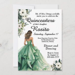 Invitation Emerald Green Quinceanera