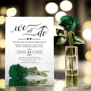 Invitation Emerald Green Rose Nous Faisons Toujours Mariage V