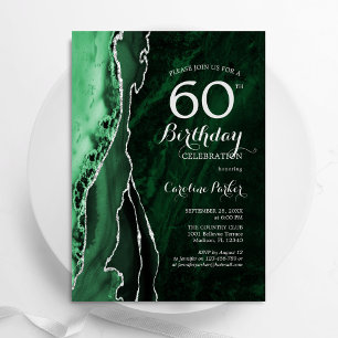 Invitation Emerald Green Silver Agate 60e anniversaire