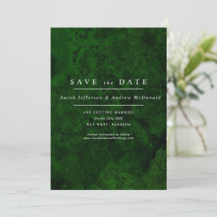 Invitation Emerald Green & Silver Calligraphy Enregistrer la 