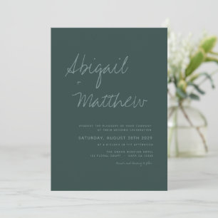 Invitation Emerald Green Simple Minimaliste Mariage photo