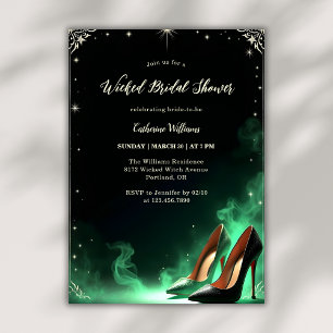 Invitation Emerald Green Style Fête des mariées magique en os