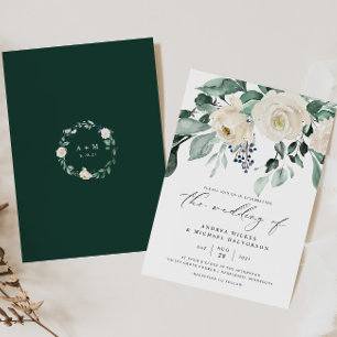 Invitation Emerald Greenery Mariage élégant