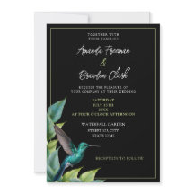 Emerald Hummingbird Tropical Feuille Mariage