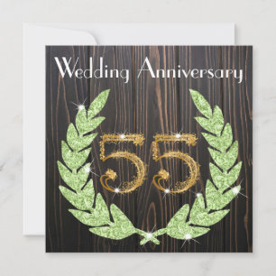 Invitation Emerald Laurel & Gold 55e anniversaire du Mariage