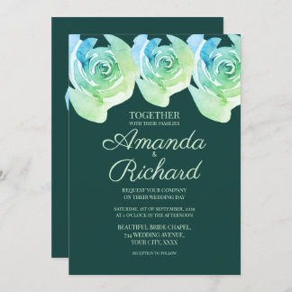 Invitation Emerald vert Rustique Rose Botanique Jardin Mariag