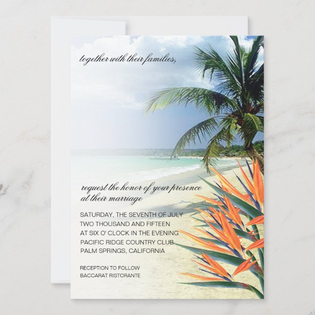Invitation Emerald Waters Tropical Beach | eau (Devant)