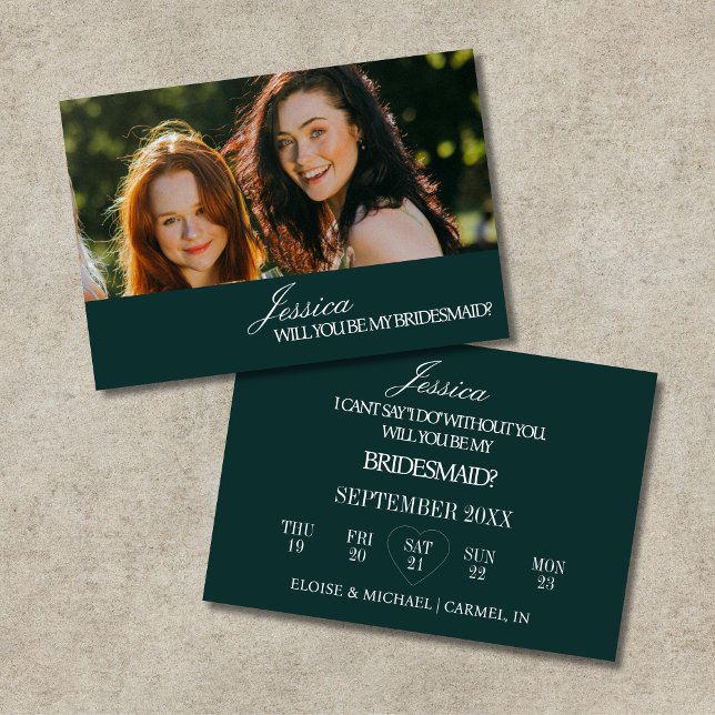 Invitation Emerald Will You Be My Bridesmaid Proposal Card (Emerald Will You Be My Bridesmaid Proposal Card)