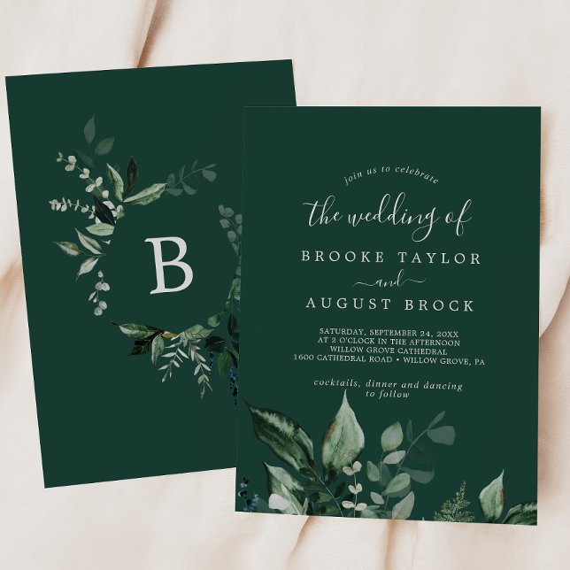 Invitation Émeraude | Vert Le Mariage De (Créateur téléchargé)