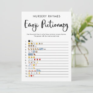 Invitation Emoji pictionary baby shower jeu neutre genre