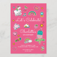 Emoji rose Anniversaire Unicorn Girl