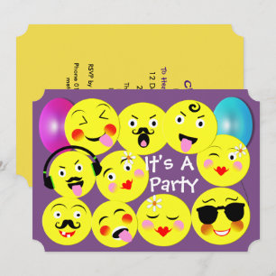 Invitation Emoticon Funny Mignonne Faces tendance