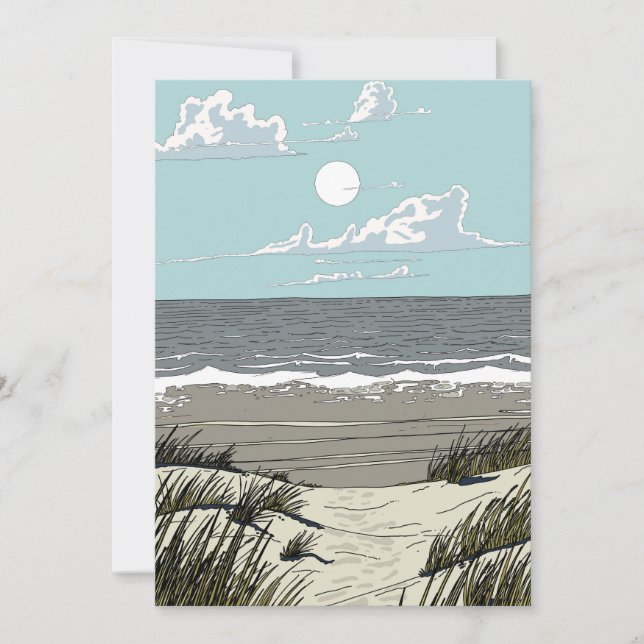 Invitation Emplacement de plage estivale (Devant)