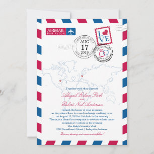 Invitation Emplacements mondiaux Airmail USA et Allemagne Ma