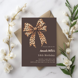 Invitation Empreinte de léopard arc biset anniversaire