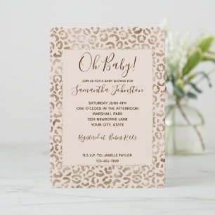 Invitation Empreinte de léopard Brown de crème