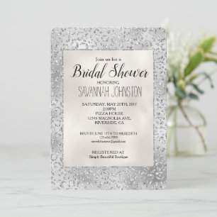 Invitation Empreinte de léopard d'argent Luxe Parties scintil