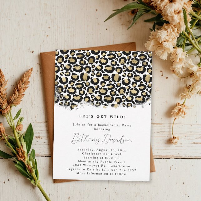 Invitation Empreinte de léopard de douche nuptiale (Créateur téléchargé)