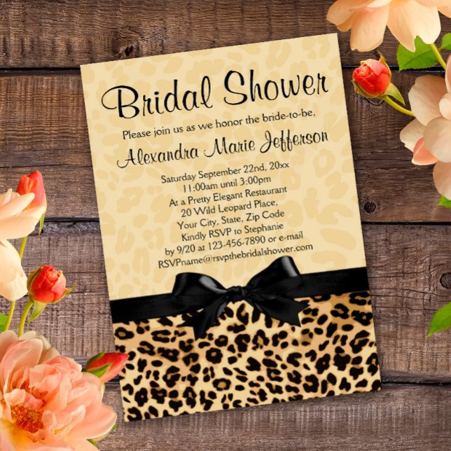 Invitation Empreinte de léopard de douche nuptiale (Créateur téléchargé)