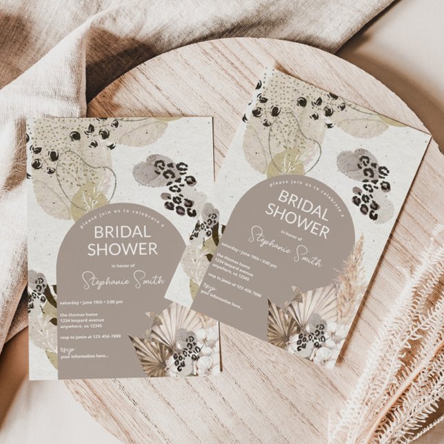 Invitation Empreinte de léopard de douche nuptiale (Créateur téléchargé)