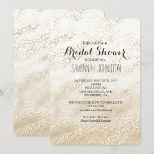 Invitation Empreinte de léopard d'or Khaki crème Beige douche